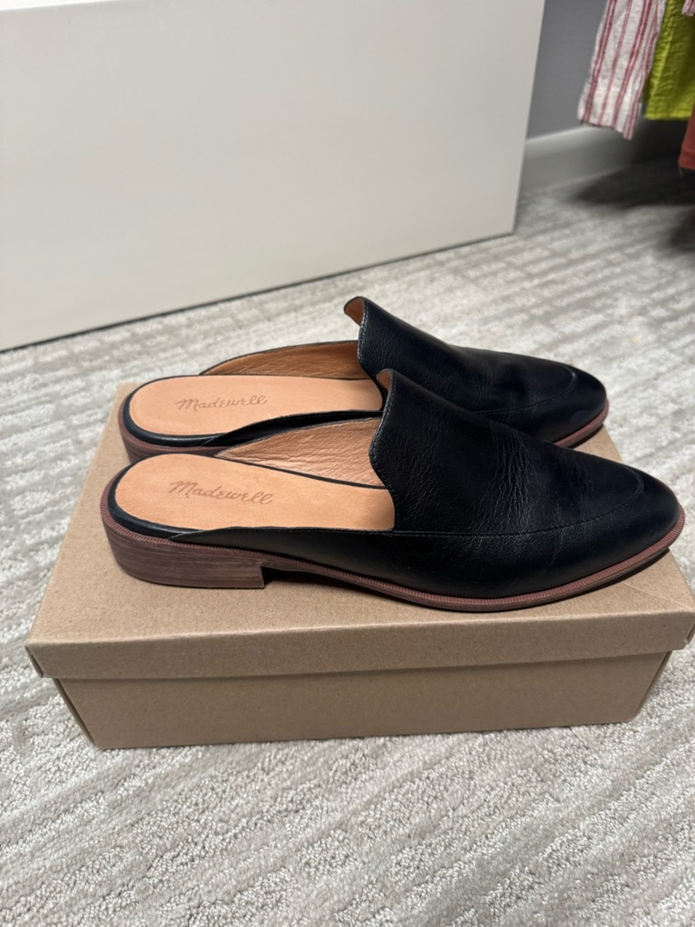 Madewell Women's Black Frances Leather Slip-On Mules
